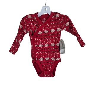 NWT Honest Baby Clothing Organic Cotton Snowflake Long Sleeve Bodysuit 6-9 Month
